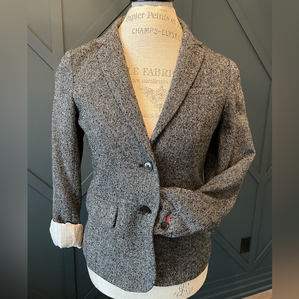 Gap Herringbone Tweed Blazer. Grey & Black. Size 4.